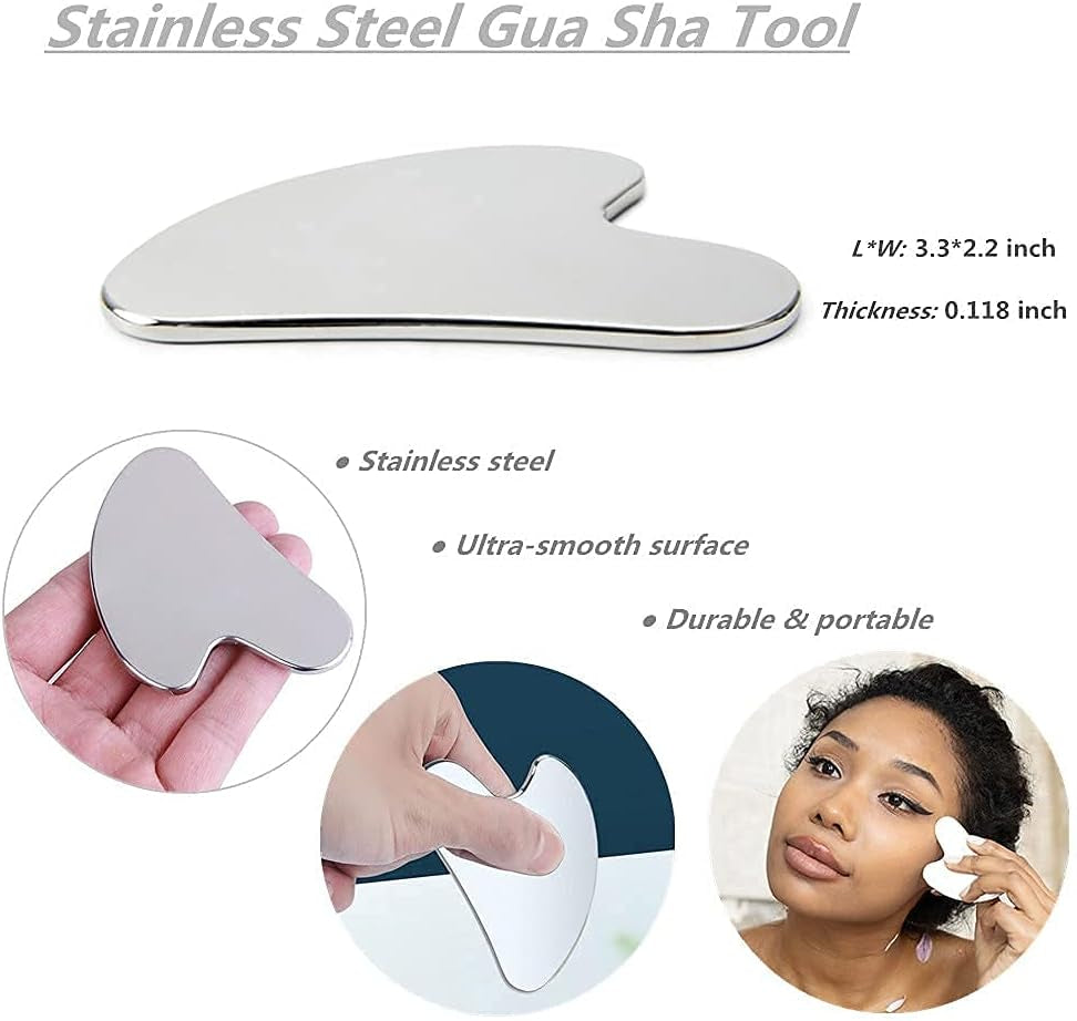 Transform Your Skincare Routine with Our Premium Stainless Steel Gua Sha Facial Tool