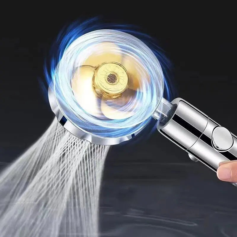 Transform Your Shower Experience with the 360° Rotating Turbofan Shower Head - High-Pressure, Water-Saving, and Adjustable for Ultimate Comfort