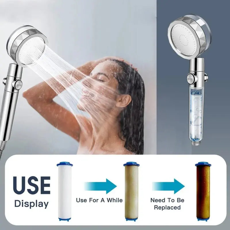 Transform Your Shower Experience with the 360° Rotating Turbofan Shower Head - High-Pressure, Water-Saving, and Adjustable for Ultimate Comfort