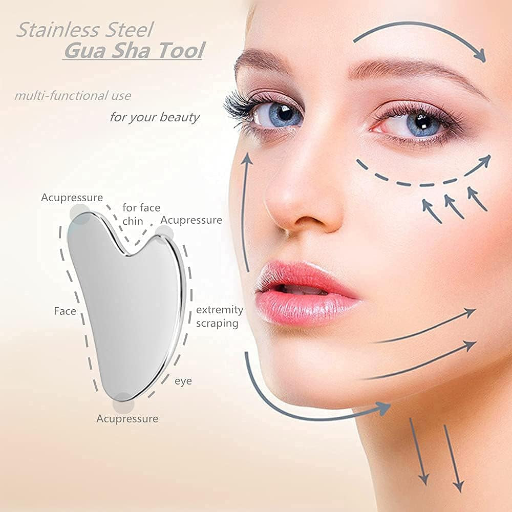 Transform Your Skincare Routine with Our Premium Stainless Steel Gua Sha Facial Tool